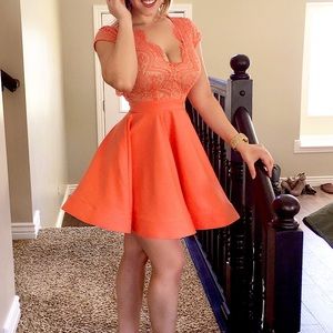 Coral flirty occasion dress size small